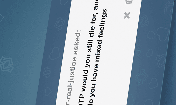 AskFujo card with ask text and card back